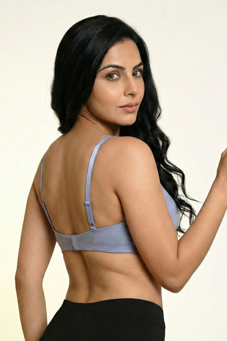 Zivame Double Layered Non Wired 3/4th Coverage Tshirt Bra - Blue Blizzard — image 4